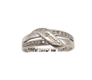 BGE. Diamond Sterling Silver Cocktail Ring Size 10 4.2 G