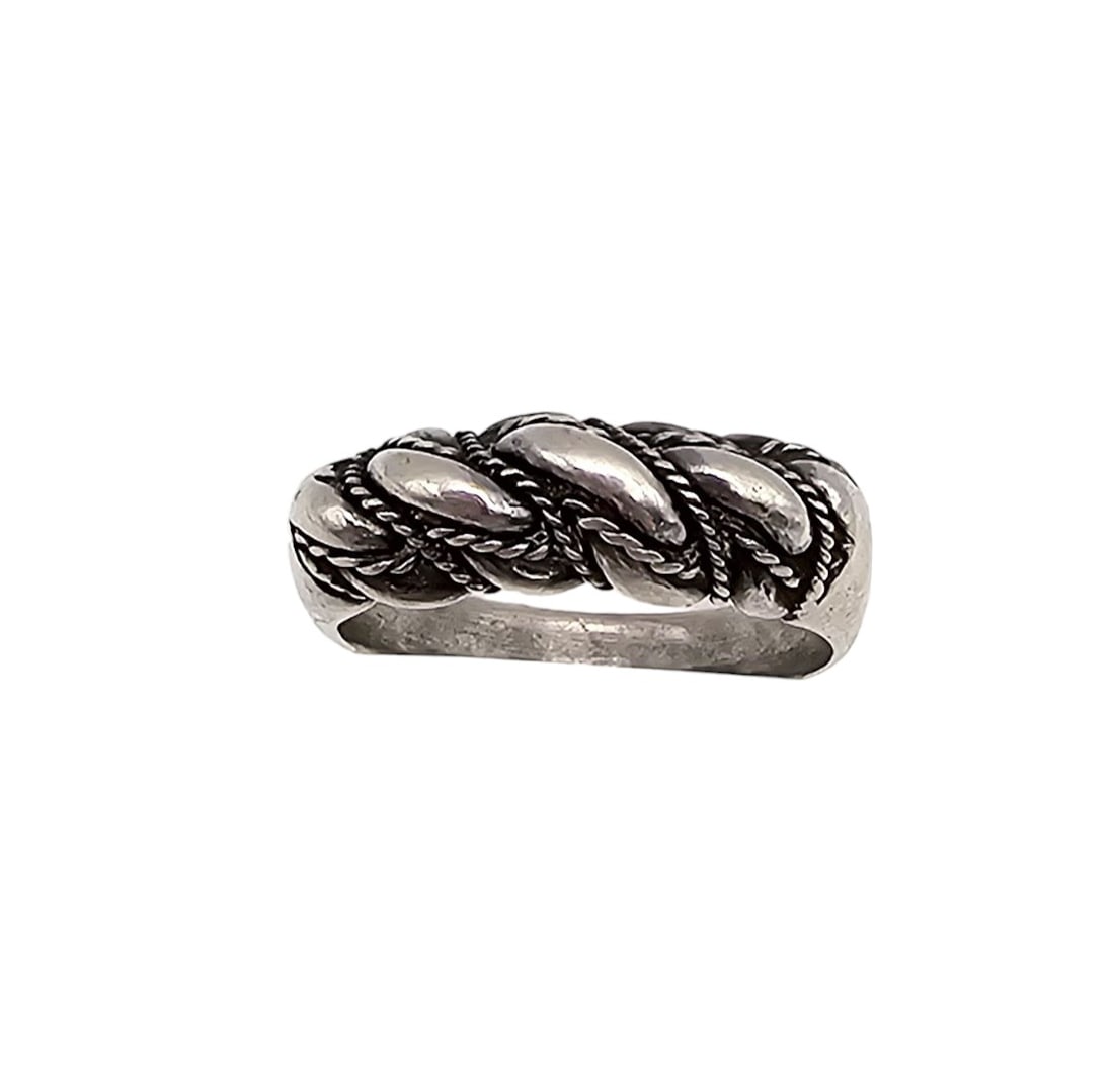Sterling Silver Ribbed Ring Size 7.25 5.9 G (1 of 4)