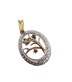 Ross Simons Diamond Sapphire Ruby Emerald Gold Over Sterling Silver Tree Pendant 2.7 G