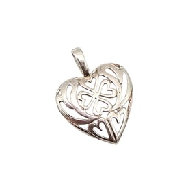 Sterling Silver Celtic Heart Pendant 1.3 G