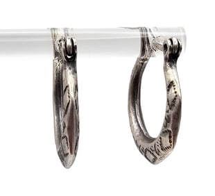 Sterling Silver Hoop Earrings 2.7 G