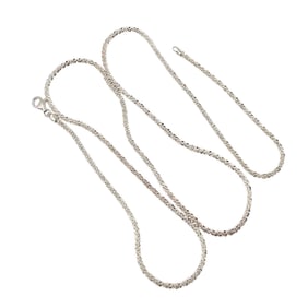 Sterling Silver Long Serpentine Chain Necklace 13.8 G