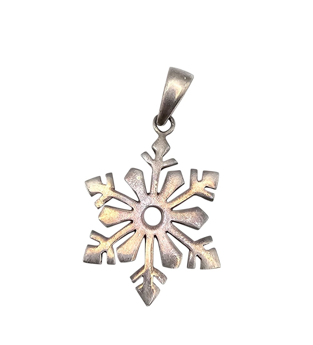 SX Sterling Silver Snowflake Pendant 4.2 G (1 of 4)