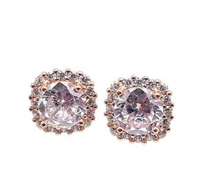 Rhinestone Sterling Silver Earrings 2.9 G