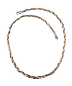 Sterling Silver Flat Beaded Necklace 9.8 G
