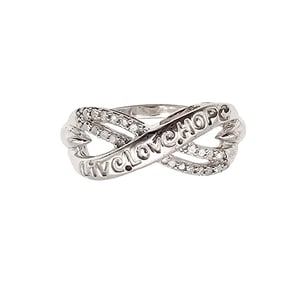 Diamond Sterling Silver Cocktail Ring Size 6.75 2.9 G