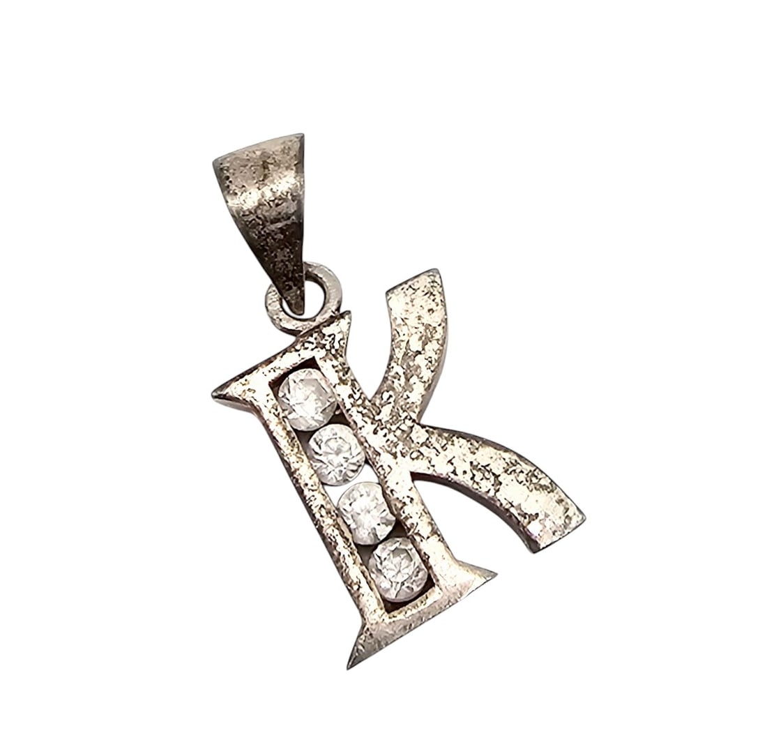 Rhinestone Sterling Silver K Pendant 4 G (1 of 4)
