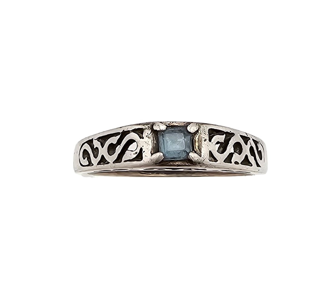 Topaz Sterling Silver Filigree Cocktail Ring Size 7.75 2.6 G: Topaz Sterling Silver Filigree Cocktail Ring Size 7.75 2.6 G