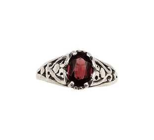 RSN Rhinestone Sterling Silver Cocktail Ring Size 6.75 2.3 G