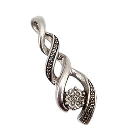 Diamond Sterling Silver Pendant 3.2 G