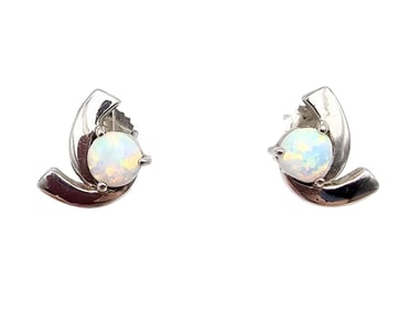 Opal Sterling Silver Earrings 3.3 G