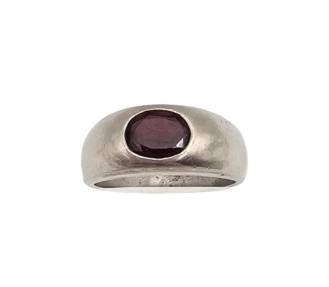 FAS Garnet Sterling Silver Cocktail Ring Size 6.5 3.8 G (1 of 4)