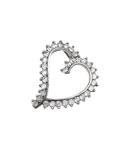FAS Tourmaline Sterling Silver Heart Pendant 2.6 G