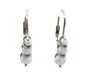 FAS Opal Sterling Silver Dangle Earrings 2.3 G