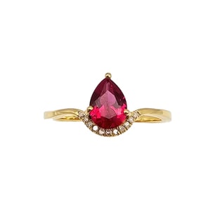 DK Ruby Gold Over Sterling Silver Cocktail Ring Size 9.5 2.7 G