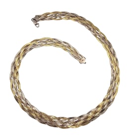 Italy Sterling Silver Braided Chain Necklace 19.2 G
