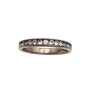 Rhinestone Sterling Silver Cocktail Ring Size 8 2 G