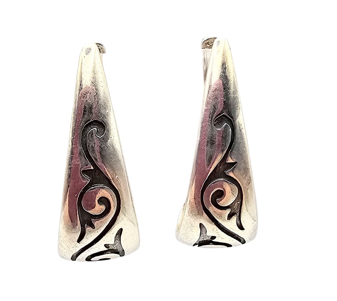 Sterling Silver Ivy Design Dangle Earrings 5.4 G (1 of 4)