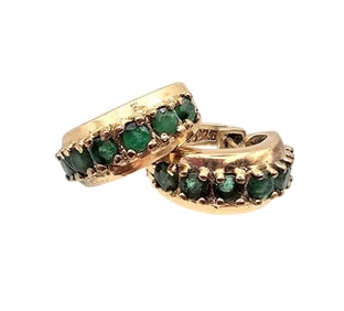 Ross Simons Emerald Gold Over Sterling Silver Hoop Earrings 5 G