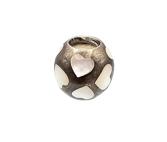 Pandora ALE Mother Of Pearl Sterling Silver Heart Charm 3.1 G