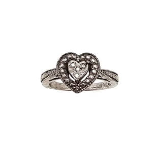 Diamond Sterling Silver Cocktail Ring Size 6.75 3.7 G