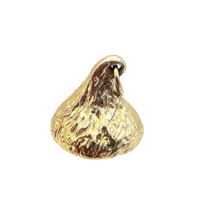 JCF Gold Over Sterling Silver Hershey Kiss Candy Pendant 13.5 G