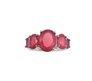 Rhinestone Sterling Silver Cocktail Ring Size 7.75 4.2 G