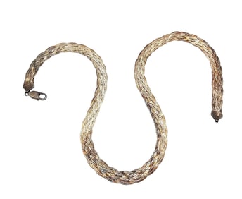Italy Sterling Silver Braided Chain Necklace 24 G