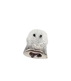 S Enamel Sterling Silver Glitter Ghost Charm 2.3 G