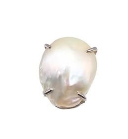 D'Joy Freshwater Pearl Sterling Silver Ring Size 10 13.4 G