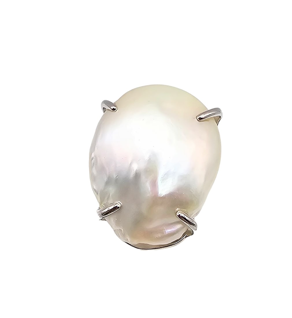 D'Joy Freshwater Pearl Sterling Silver Ring Size 10 13.4 G (1 of 4)