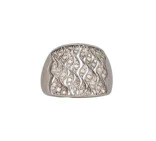 GP Diamond Sterling Silver Cocktail Ring Size 9.25 5.6 G