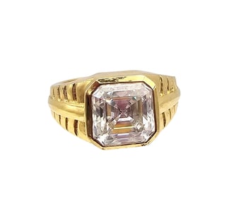D'Joy Moissanite Gold Over Sterling Silver Cocktail Ring Size 8.75 8.2 G