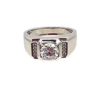 D'Joy Diamond Sterling Silver Cocktail Ring Size 8.5 6.9 G