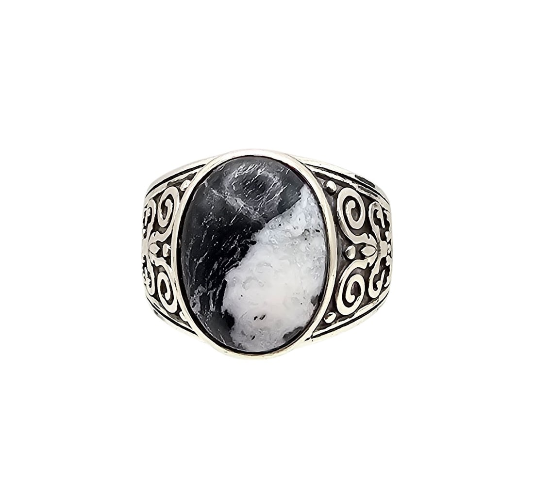 D'Joy Dendritic Opal Sterling Silver Ring Size 9.25 8.7 G (1 of 4)