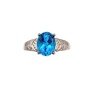 STS Topaz Sterling Silver Cocktail Ring Size 9.25 3.3 G
