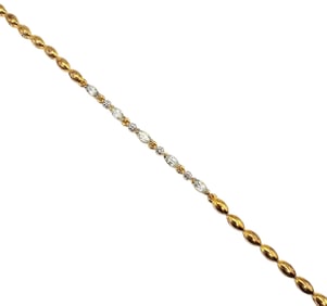 Ross Simons Diamond Topaz Gold Over Sterling Silver Tennis Bracelet 8.9 G