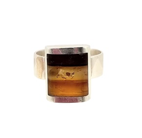 New Polish Amber Sterling Silver Ring Size 9.5 6.7 G