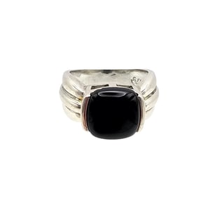 Ross Simons Onyx Sterling Silver Ring Size 5.75 6.1 G