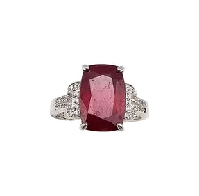 STS Ruby Sterling Silver Cocktail Ring Size 10.5 6.5 G