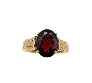Garnet Gold Over Sterling Silver Cocktail Ring Size 6.75 3.5 G