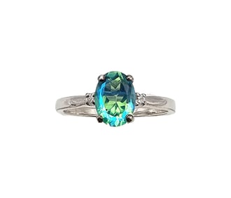 D'Joy Tourmaline Sterling Silver Cocktail Ring Size 7.5 2.4 G
