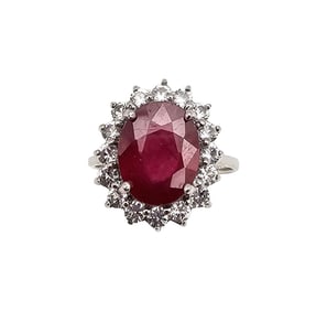 STS Ruby White Topaz Sterling Silver Cocktail Ring Size 9.5 4.8 G