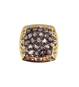 D'Joy Sapphire Sterling Silver Cocktail Ring Size 9.5 10.4 G