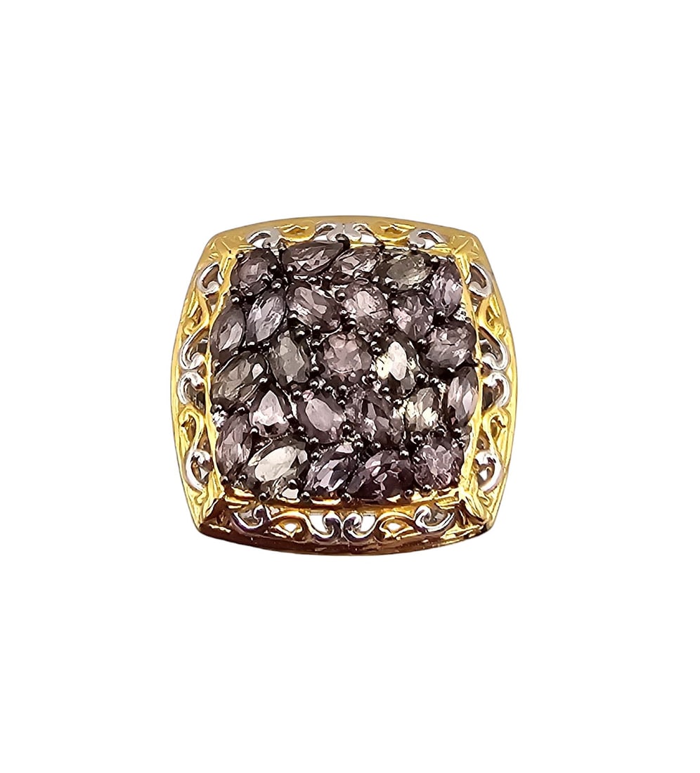 D'Joy Sapphire Sterling Silver Cocktail Ring Size 9.5 10.4 G (1 of 5)