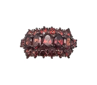 Karis Garnet Rose Gold Over Sterling Silver Cocktail Ring Size 7.75 4.7 G