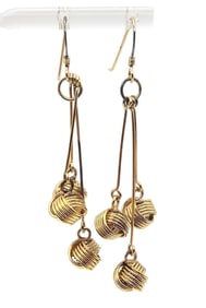 Gold Over Sterling Silver Knot Dangle Earrings 8.5 G