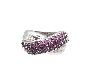 CNA Ruby Sterling Silver Cocktail Ring Size 5.5 7.2 G