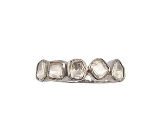 D'Joy Diamond Sterling Silver Cocktail Ring Size 7.75 2.8 G