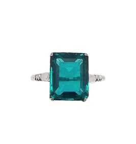Rhinestone Sterling Silver Cocktail Ring Size 9.25 3.6 G